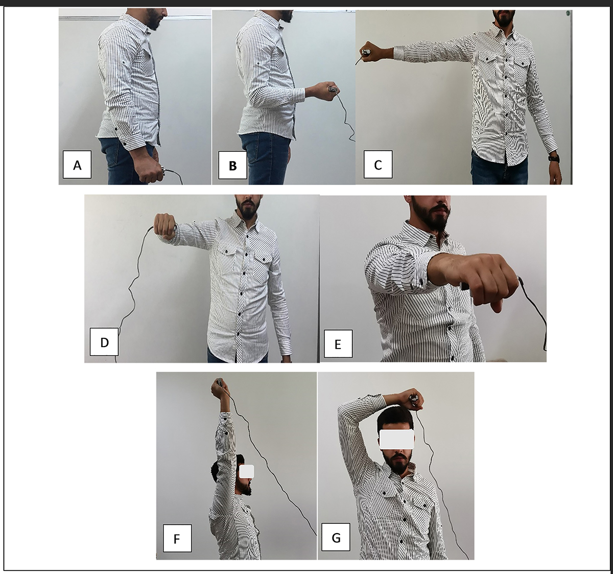 Grip positions used (one arm, not two as shown) during the maximal